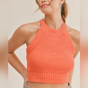 Sleeveless Halter Neck Sweater